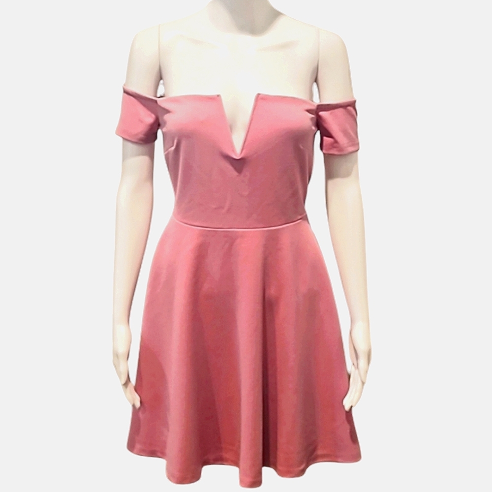 Lulus Pink Play the Party Dress Off The Shoulder Small NWT